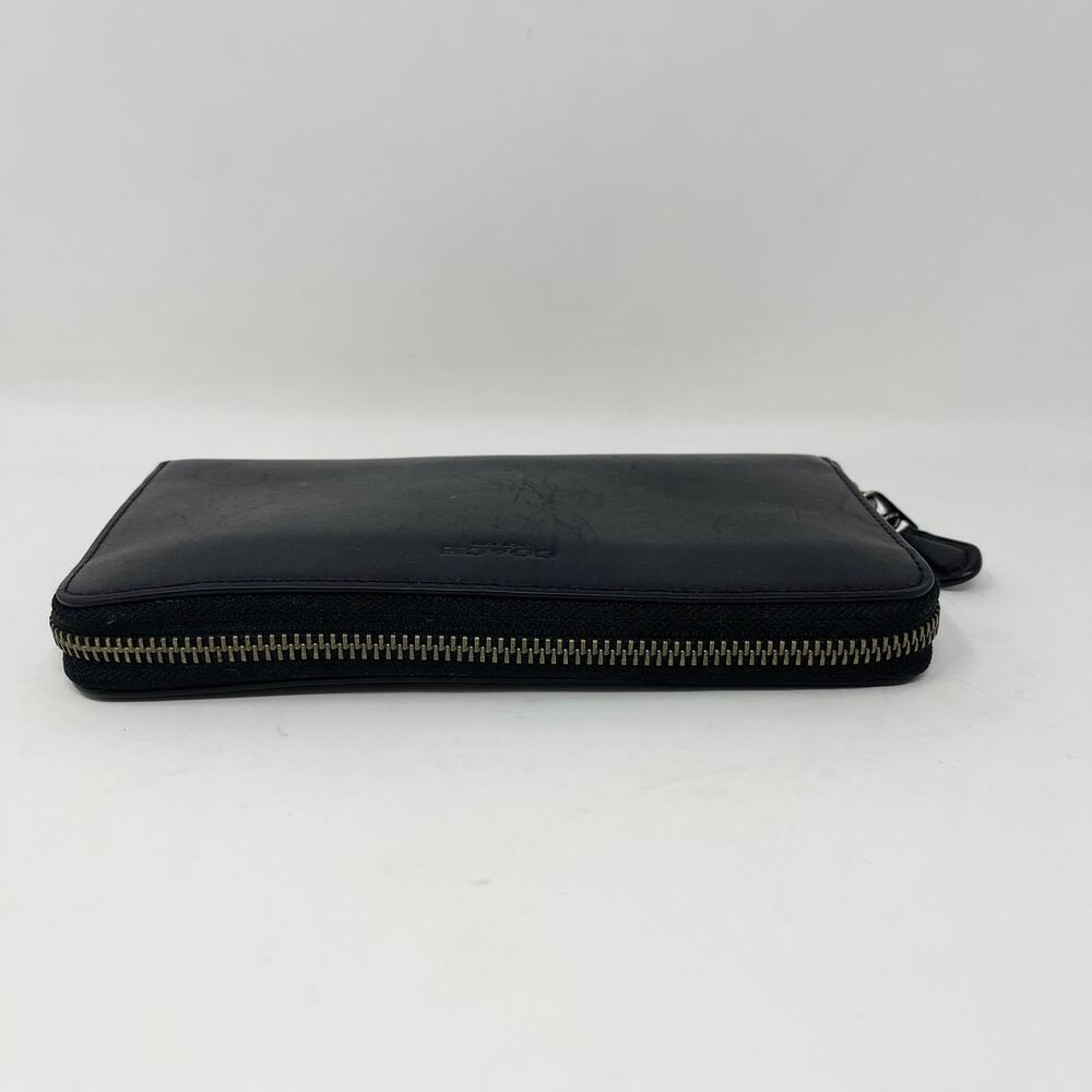 Coach Accordion Zip Wallet Black Leather Glove-Tanned 12 Card Slots 54300 - Picture 5 of 11